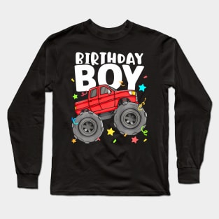 Kids Birthday Boy  Truck Birthday Theme Toddler Kids Girls Long Sleeve T-Shirt